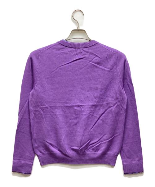 PS Paul Smith（ＰＳポールスミス）PS Paul Smith (ＰＳポールスミス) クルーネックカーディガン パープル サイズ:Mの古着・服飾アイテム