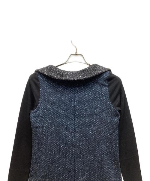 VIVIENNE TAM（ヴィヴィアンタム）VIVIENNE TAM (ヴィヴィアンタム) ウールツイードワンピース ネイビーの古着・服飾アイテム