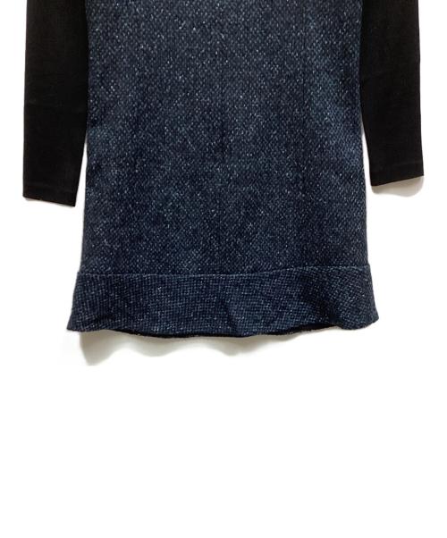 VIVIENNE TAM（ヴィヴィアンタム）VIVIENNE TAM (ヴィヴィアンタム) ウールツイードワンピース ネイビーの古着・服飾アイテム