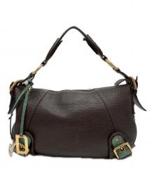 DOLCE & GABBANA（ドルチェ＆ガッバーナ）の古着「ワンショルダーバッグ」｜ブラウン×グリーン