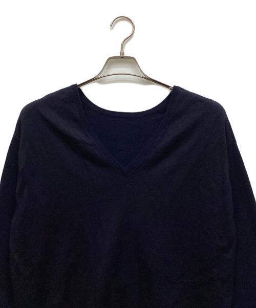 DRAWER（ドゥロワー）DRAWER (ドゥロワー) カシミヤシルクニット ネイビー サイズ:2の古着・服飾アイテム
