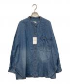 Spick and Spanスピック＆スパン）の古着「バンドカラーボックスダンガリーシャツ」｜インディゴ