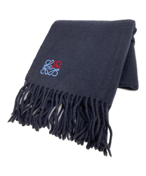 LOEWE（ロエベ）LOEWE (ロエベ) アナグラム カシミヤマフラー　28003861 ネイビーの古着・服飾アイテム
