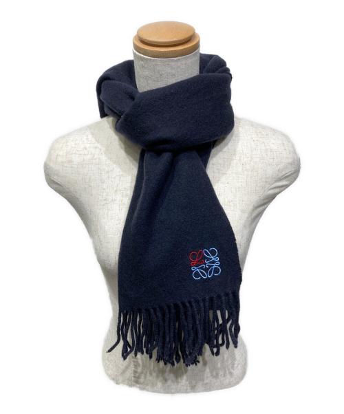 LOEWE（ロエベ）LOEWE (ロエベ) アナグラム カシミヤマフラー　28003861 ネイビーの古着・服飾アイテム