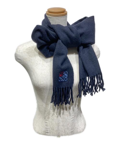 LOEWE（ロエベ）LOEWE (ロエベ) アナグラム カシミヤマフラー　28003861 ネイビーの古着・服飾アイテム