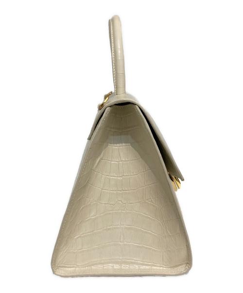 DEMELLIER LONDON（デメリエーロンドン）DEMELLIER LONDON (デメリエーロンドン) クロコ型押しレザー ナノモントリオール/2WAYバッグ ホワイト サイズ:表記なしの古着・服飾アイテム