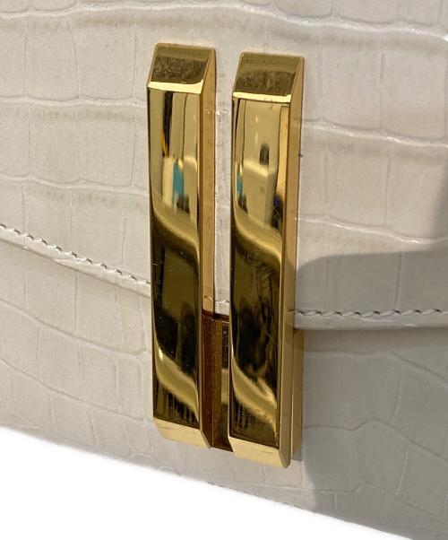 DEMELLIER LONDON（デメリエーロンドン）DEMELLIER LONDON (デメリエーロンドン) クロコ型押しレザー ナノモントリオール/2WAYバッグ ホワイト サイズ:表記なしの古着・服飾アイテム