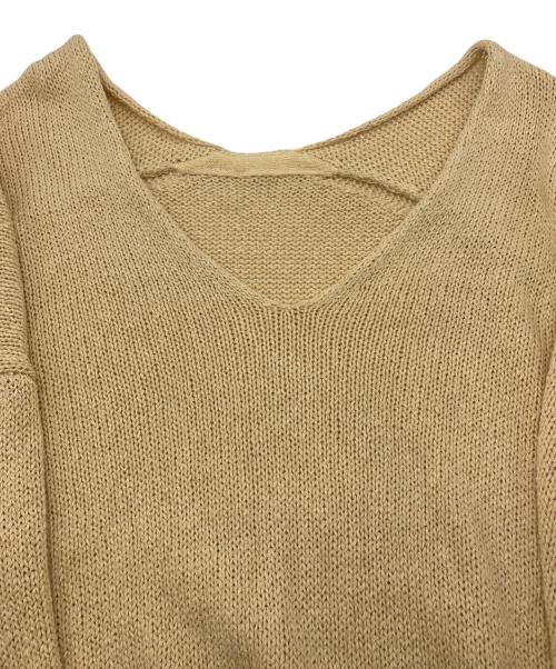 MUSE de Deuxieme Classe（ミューズ ドゥーズィエム クラス）MUSE de Deuxieme Classe (ミューズ ドゥーズィエム クラス) Lily Linen Vネック プルオーバー ベージュ サイズ:-の古着・服飾アイテム