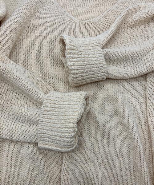 MUSE de Deuxieme Classe（ミューズ ドゥーズィエム クラス）MUSE de Deuxieme Classe (ミューズ ドゥーズィエム クラス) Lily Linen Vネック プルオーバー ベージュ サイズ:-の古着・服飾アイテム