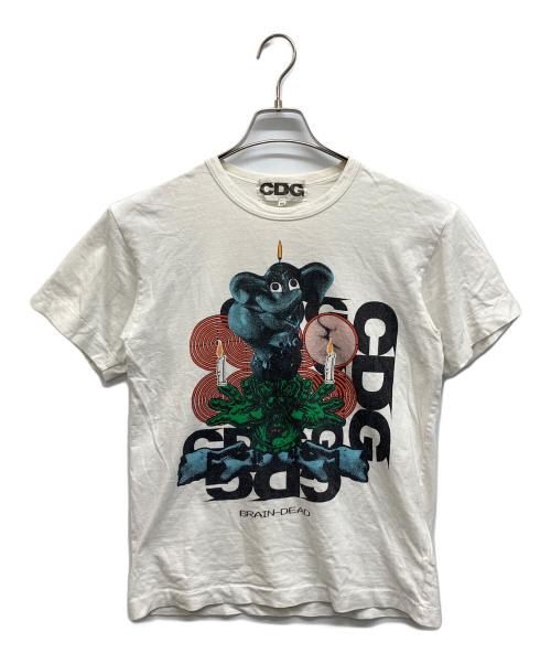 CDG（シーディージー）CDG (シーディージー) BRAIN DEAD (ブレインデッド) コラボプリントTシャツ ホワイト サイズ:Mの古着・服飾アイテム
