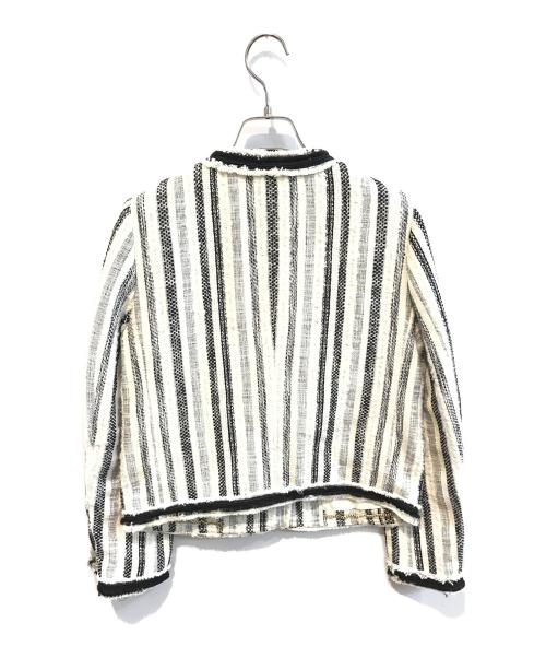 MACPHEE（マカフィー）MACPHEE (マカフィー) ノーカラーツイードジャケット ホワイト サイズ:36 未使用品の古着・服飾アイテム