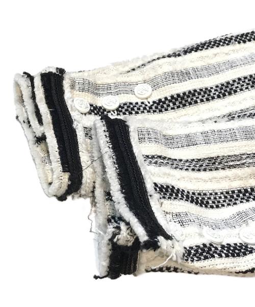 MACPHEE（マカフィー）MACPHEE (マカフィー) ノーカラーツイードジャケット ホワイト サイズ:36 未使用品の古着・服飾アイテム