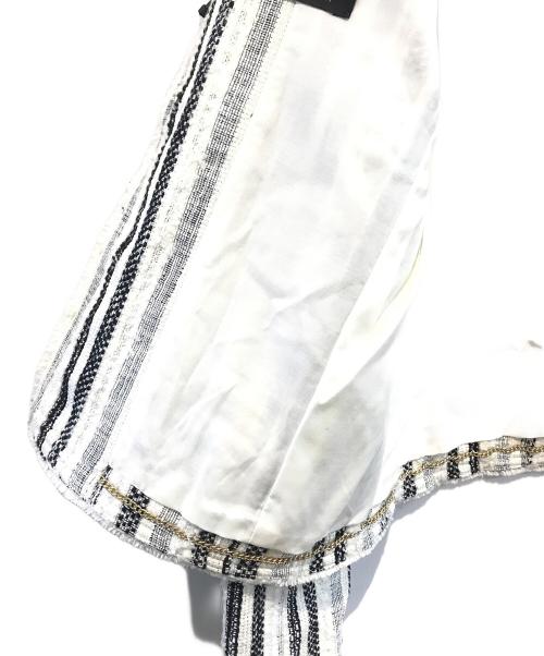 MACPHEE（マカフィー）MACPHEE (マカフィー) ノーカラーツイードジャケット ホワイト サイズ:36 未使用品の古着・服飾アイテム