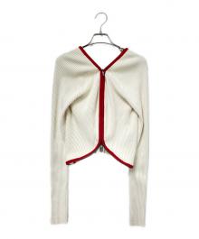 DIESEL（ディーゼル）の古着「Vカット ダブルジップニットカーディガン」｜アイボリー