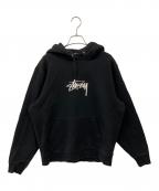 stussyステューシー）の古着「Stock Logo App Hoodie」｜ブラック