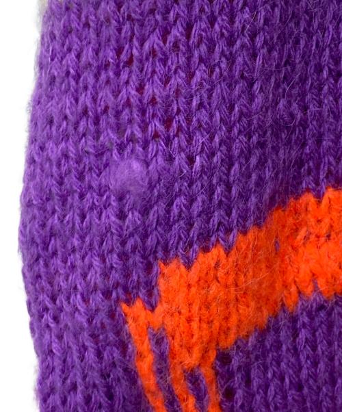 SOFIO GONGLI（ソフィア ゴングリ）SOFIO GONGLI (ソフィア ゴングリ) HANDMADE モヘヤ混ニットカーディガン パープル×ピンク×ベージュ サイズ:表記なしの古着・服飾アイテム