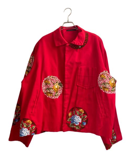 Yohji Yamamoto pour homme（ヨウジヤマモト プールオム）Yohji Yamamoto pour homme (ヨウジヤマモト プールオム) 96SS フラワープリントジャケット レッド サイズ:Mの古着・服飾アイテム