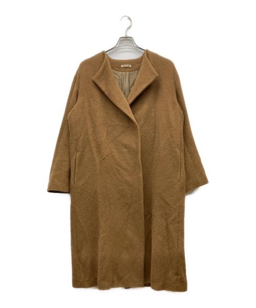 AURALEE（オーラリー）AURALEE (オーラリー) ベビーアルパカノーカラーコート ブラウン サイズ:1の古着・服飾アイテム