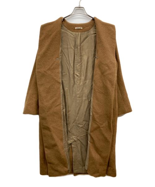 AURALEE（オーラリー）AURALEE (オーラリー) ベビーアルパカノーカラーコート ブラウン サイズ:1の古着・服飾アイテム