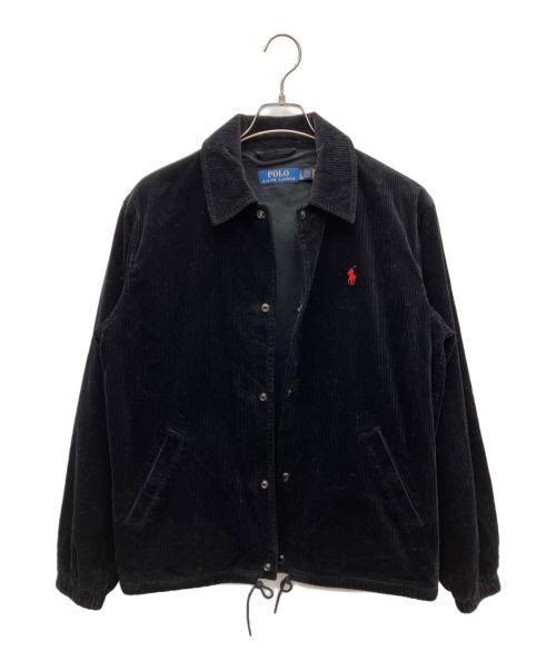 POLO RALPH LAUREN（ポロ・ラルフローレン）POLO RALPH LAUREN (ポロ・ラルフローレン) コーデュロイコーチジャケット ブラック サイズ:SIZE Sの古着・服飾アイテム