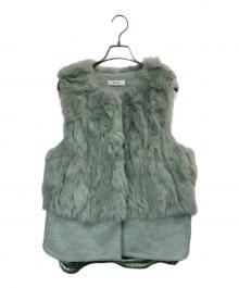 eimee law（エイミーロウ）の古着「ファー&メルトンジレ」｜グリーン