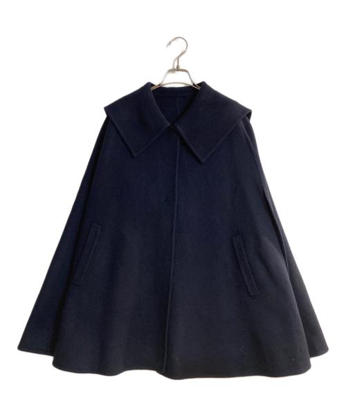#Newans（ハッシュニュアンス）#Newans (ハッシュニュアンス) セーラーカラーダブルフェイスケープコート ネイビー サイズ:1の古着・服飾アイテム