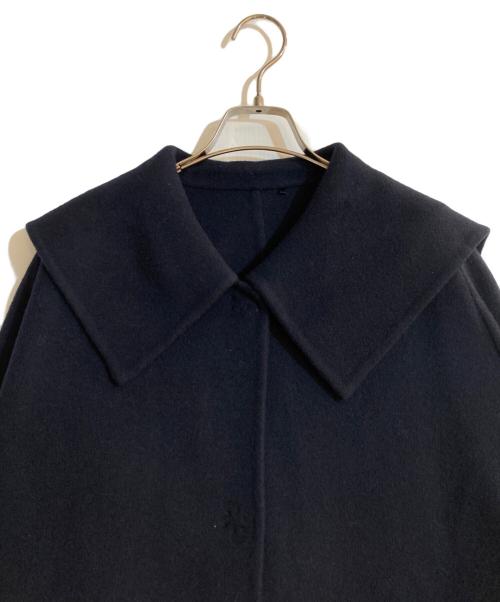 #Newans（ハッシュニュアンス）#Newans (ハッシュニュアンス) セーラーカラーダブルフェイスケープコート ネイビー サイズ:1の古着・服飾アイテム