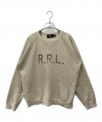 RRLダブルアールエル）の古着「ロゴ フリース スウェットシャツ」｜ベージュ