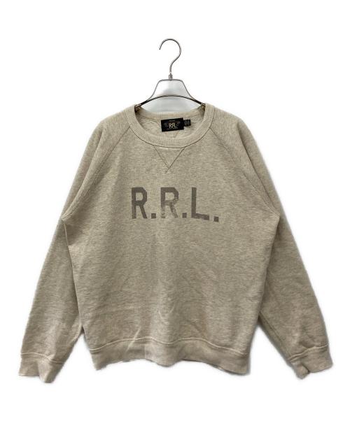 RRL（ダブルアールエル）RRL (ダブルアールエル) ロゴ フリース スウェットシャツ ベージュ サイズ:Lの古着・服飾アイテム
