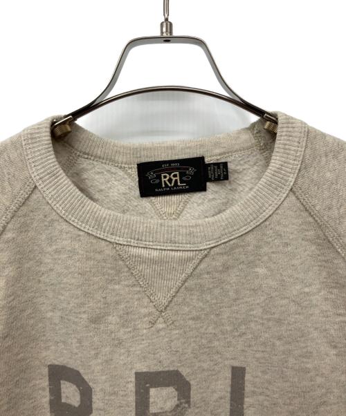 RRL（ダブルアールエル）RRL (ダブルアールエル) ロゴ フリース スウェットシャツ ベージュ サイズ:Lの古着・服飾アイテム
