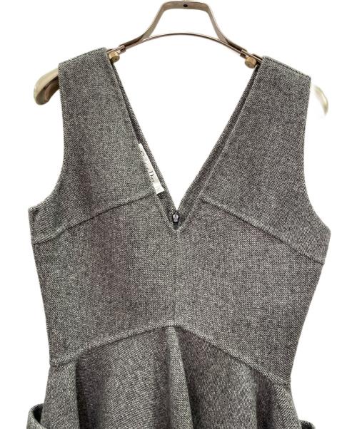 Christian Dior（クリスチャン ディオール）Christian Dior (クリスチャン ディオール) ウール フレアワンピース グレー サイズ:38の古着・服飾アイテム