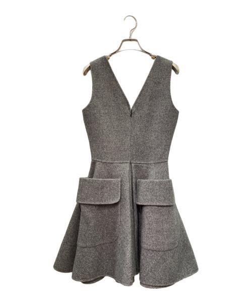 Christian Dior（クリスチャン ディオール）Christian Dior (クリスチャン ディオール) ウール フレアワンピース グレー サイズ:38の古着・服飾アイテム