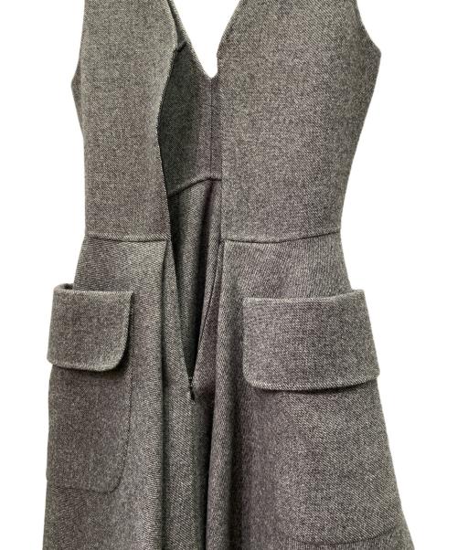 Christian Dior（クリスチャン ディオール）Christian Dior (クリスチャン ディオール) ウール フレアワンピース グレー サイズ:38の古着・服飾アイテム