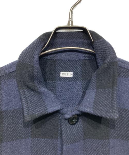 SEQUEL（シークエル）SEQUEL (シークエル) BLOCK CHECK JACKET（ブロック チェック ジャケット） ネイビー×ブラック サイズ:Lの古着・服飾アイテム