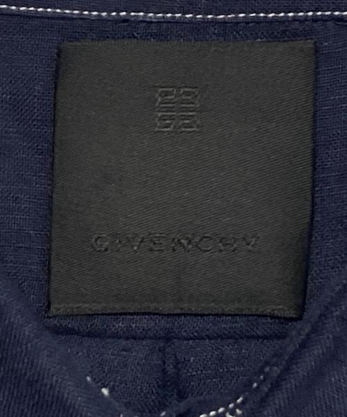 GIVENCHY（ジバンシィ）GIVENCHY (ジバンシィ) 1952 Embroidered Linen Shirt ネイビー サイズ:39の古着・服飾アイテム