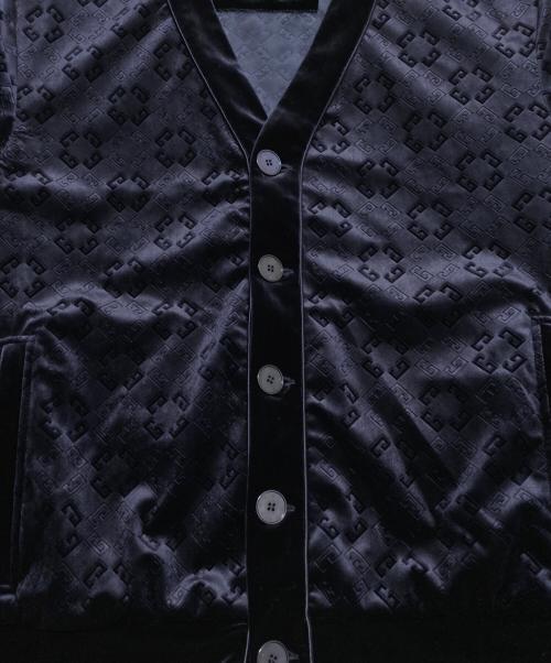 GIVENCHY（ジバンシィ）GIVENCHY (ジバンシィ) モノグラム 72 ベルベットカーディガン ネイビー サイズ:Mの古着・服飾アイテム