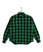 BALENCIAGAバレンシアガ）の古着「Padded Shirt チェック オーバーサイズパデット シャツジャケット」｜グリーン×ブラック