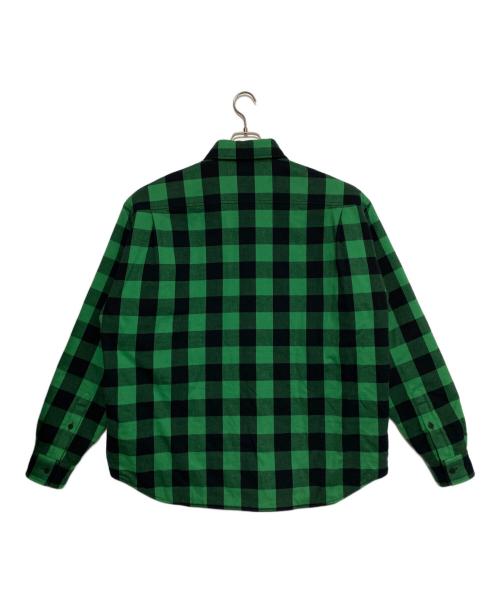 BALENCIAGA（バレンシアガ）BALENCIAGA (バレンシアガ) Padded Shirt チェック オーバーサイズパデット シャツジャケット グリーン×ブラック サイズ:44の古着・服飾アイテム