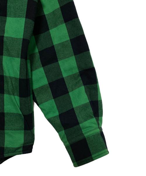 BALENCIAGA（バレンシアガ）BALENCIAGA (バレンシアガ) Padded Shirt チェック オーバーサイズパデット シャツジャケット グリーン×ブラック サイズ:44の古着・服飾アイテム