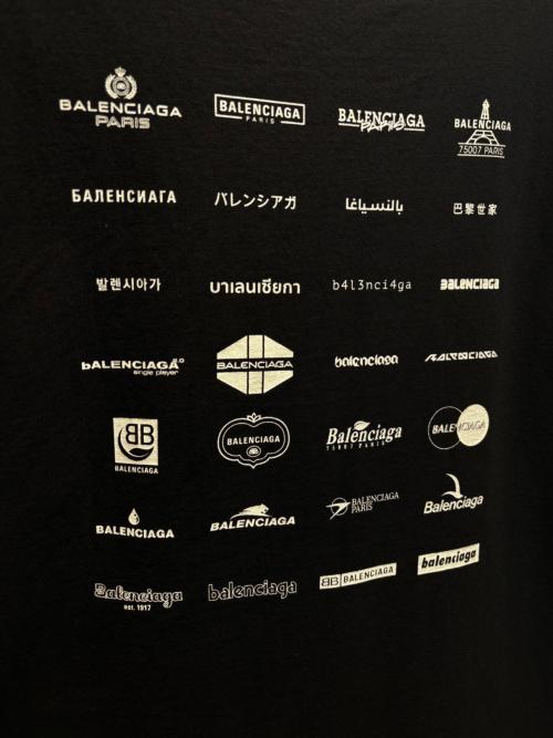 BALENCIAGA（バレンシアガ）BALENCIAGA (バレンシアガ) ARCHIVES LOGOS オーバーサイズ/712398 TNVQ7 ブラック サイズ:Lの古着・服飾アイテム