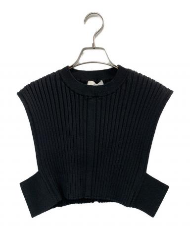 中古・古着通販】HYKE (ハイク) WIDE RIBBED CROPPED VEST ブラック