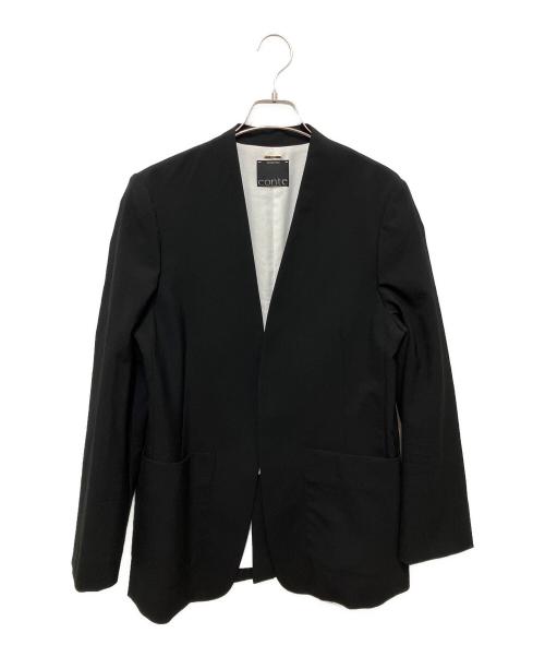 Conte（コンテ）Conte (コンテ) ノーカラージャケット ブラック サイズ:SIZE FREEの古着・服飾アイテム