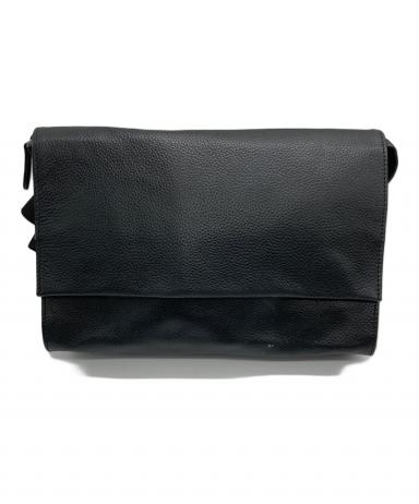 極美品　ほぼ未使用　イアパピヨネ　柄ワイドテープショルダーバッグ　ブラック　牛革 ear PAPILLONNER（イア パピヨネ） ショルダーバッグ バッグ 「本革