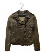 GIORGIO BRATOジョルジョブラッド）の古着「レザーダブルライダースジャケット」｜ブラウン