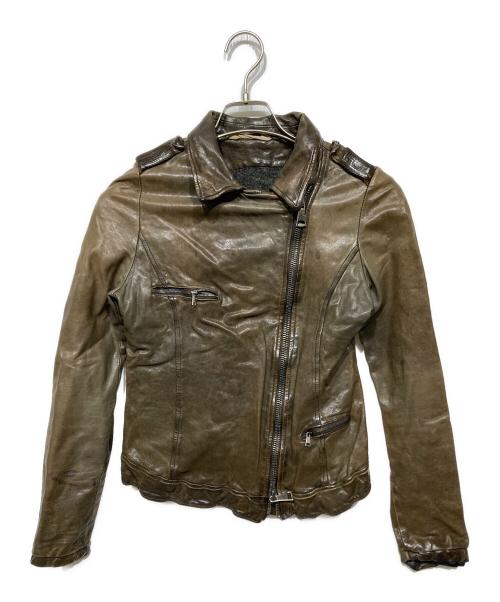 GIORGIO BRATO（ジョルジョブラッド）GIORGIO BRATO (ジョルジョブラッド) レザーダブルライダースジャケット ブラウン サイズ:38の古着・服飾アイテム