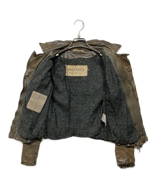 GIORGIO BRATO（ジョルジョブラッド）GIORGIO BRATO (ジョルジョブラッド) レザーダブルライダースジャケット ブラウン サイズ:38の古着・服飾アイテム