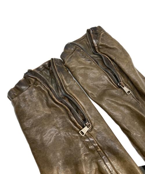 GIORGIO BRATO（ジョルジョブラッド）GIORGIO BRATO (ジョルジョブラッド) レザーダブルライダースジャケット ブラウン サイズ:38の古着・服飾アイテム