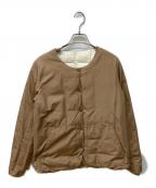 TAIONタイオン）の古着「リバーシブルクルーネックダウンブルゾン」｜アイボリー×ブラウン