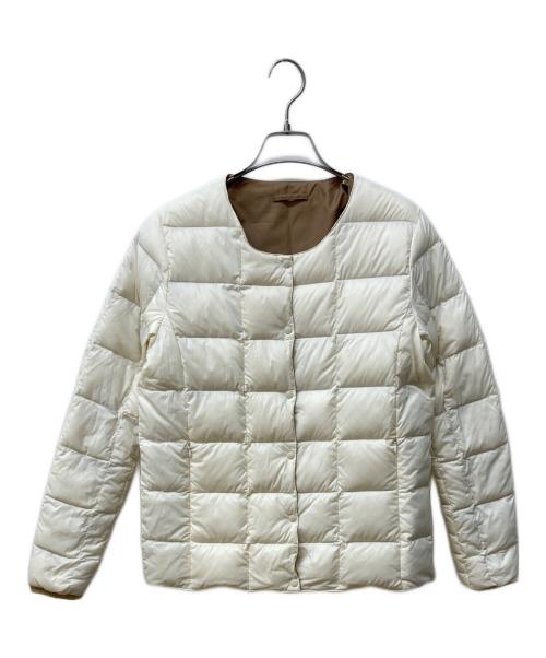 TAION（タイオン）TAION (タイオン) リバーシブルクルーネックダウンブルゾン アイボリー×ブラウン サイズ:Freeの古着・服飾アイテム