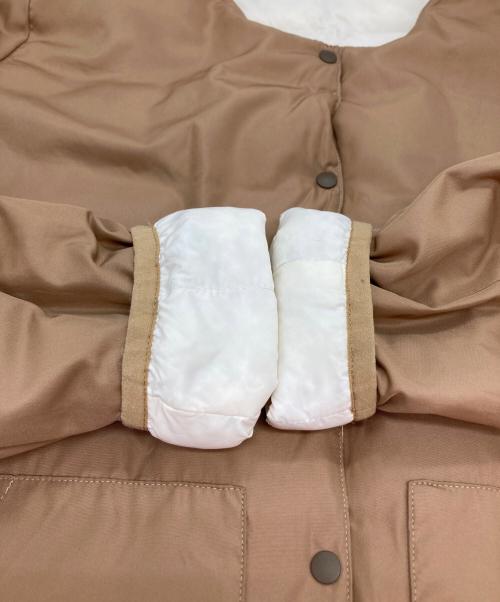TAION（タイオン）TAION (タイオン) リバーシブルクルーネックダウンブルゾン アイボリー×ブラウン サイズ:Freeの古着・服飾アイテム